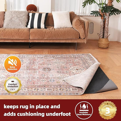 BAGAIL Felt and Natural Rubber Backing Rug Pads 1/4” Thick, 2 x 8 Ft Non Slip Carpet Gripper Keep Rugs in Place, Under Area Rug Protective Cushioned Pads, Carpet Runners, Hardwood Floors Protection