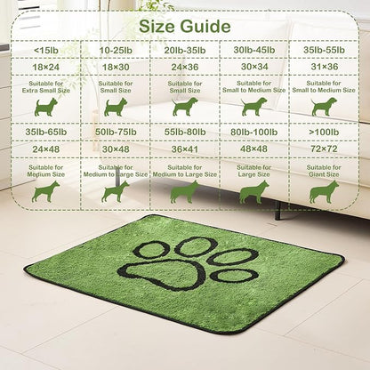 Reusable Dog Pee Pads, Washable Puppy Pads, Leak-Proof 18"x24" 2 Pack | Super Absorbent And Non-Slip Potty Training Pads, Soft Paw Print Plush Design, Ideal For Crates, Couch, Car Seats & Pet Beds