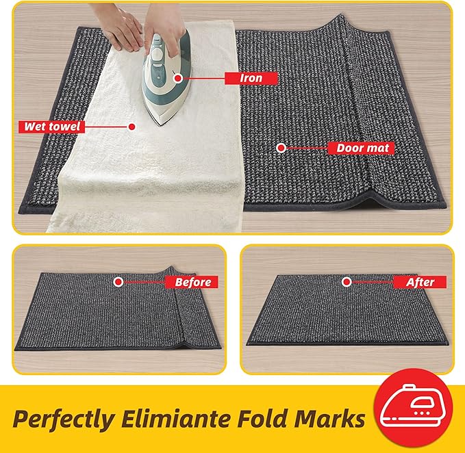 JSEI Dirt Trapper Door Mat 24"x60" Non-Slip Washable Entrance Mat, Dog Doormats, Absorbent & Fade-Resistant Floor Mats, Low Profile Welcome Mats for Entryway, Front Door, and Inside Entrance, Charcoal