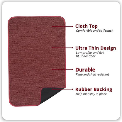 Christmas Bath Mat,Ultra Thin Bathroom Rugs,Bath Mats for Bathroom,No Slip Bath Rugs,Quick Dry,Machine Washable,Low Pile,Absorbent,Shower Outside,Sink,Home Decor Accessories.Red,1'5"x2'3"(2 Pack)
