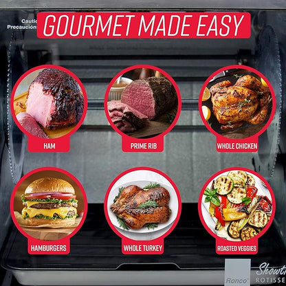 Ronco Modern Rotisserie Oven, Large Capacity Countertop Oven, Easy-to-Use