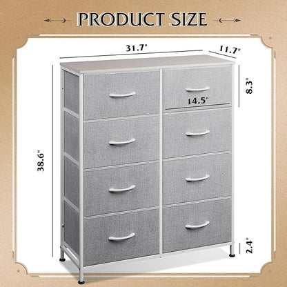 WLIVE Fabric Dresser for Bedroom, Tall Dresser