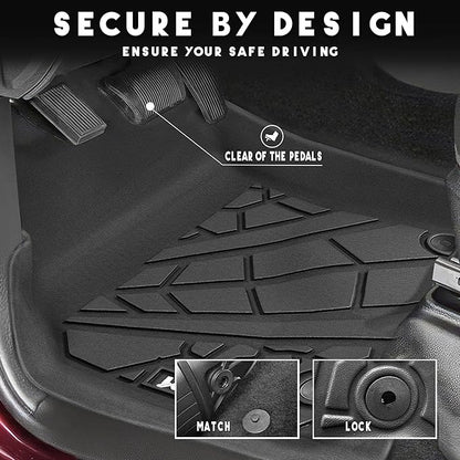 KARPAL Floor Mats for Ram 2500/3500 Crew Cab 2019-2025 2026, TPE All-Weather Floor Liners 1st & 2nd Row Car Mats, Ram Accessories