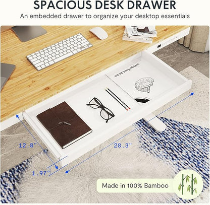 SANODESK Standing Desk with Drawer, Dual Motor 3 Stage Electric Height