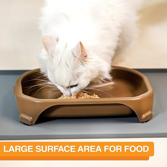 Neater Pet Brands Large Capacity Cat Bowls, Water Bowl for Cats, Reptiles, Chickens, Birds, & Small Animals, Cat Food Bowl (6 Cups), Indoor or Outdoor Water Trough & Feeder, Champagne