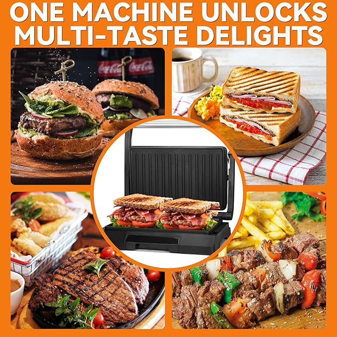 Baker's Friend 2 Slices of Mini Panini Press Electric Grill, Panini Grill Press