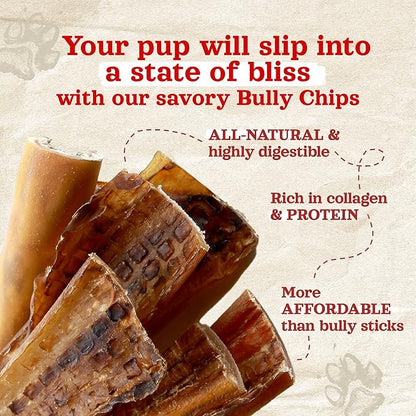 Natural Farm Bully Slices (4-6 Inch, 16 Oz.), Beef Cheek Chips from Grass-Fed Cows, Non-GMO, Grain-Free, Natural Long-Lasting Dog Chews for Small, Medium & Large Dogs, Great Rawhide Alternative