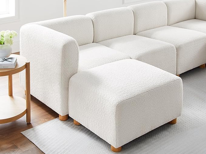 VANOMi Oversized Modular Sectional Sofa, U-Shaped Sectional Couches for Living Room, 6 Seats Modular Sofa with Reversible Chaises, Cream White