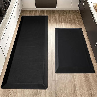 2 PCS Anti Fatigue Kitchen Mats for Floor, 9/10 Extra Thick Cushioned Standing Desk Mat, Comfort Memory Foam Ergonomic Kitchen Rugs and Mats Non-Slip Waterproof for Office, Kitchen, 20"x32"+20"x48"