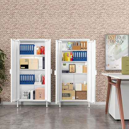 COFaR 4 Tier Black Metal Storage Cabinet, Free Standing