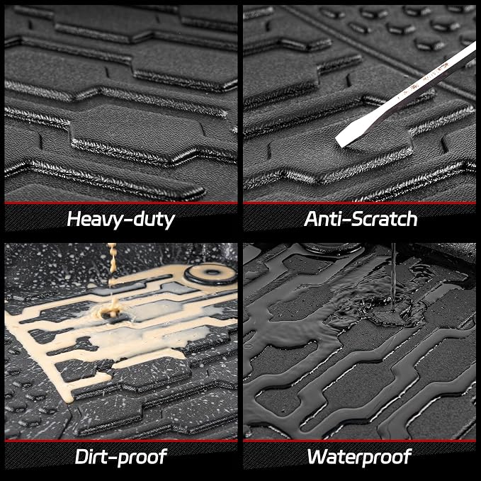 Floor Mats Compatible with 2020-2024 2025 2026 GLB, All Weather TPE Floor Liners, Custom Fit Car mats, 1st & 2nd Row, Black