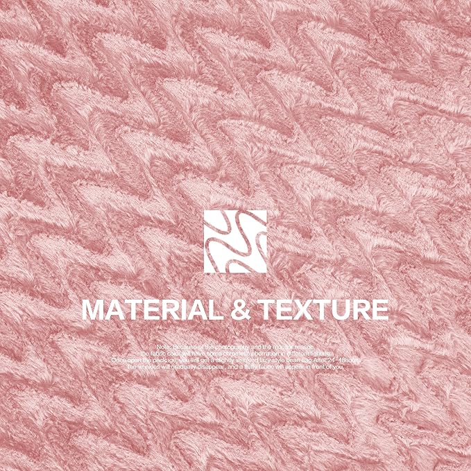 Hobestluk 6ft Bean Bag Chairs for Adults Large Beanbag Chair with Chevron Plush Fur Cover Big Bean Bag Chair for Living Room Bedroom Dorm Office - Pink (70" x 70" x 15")