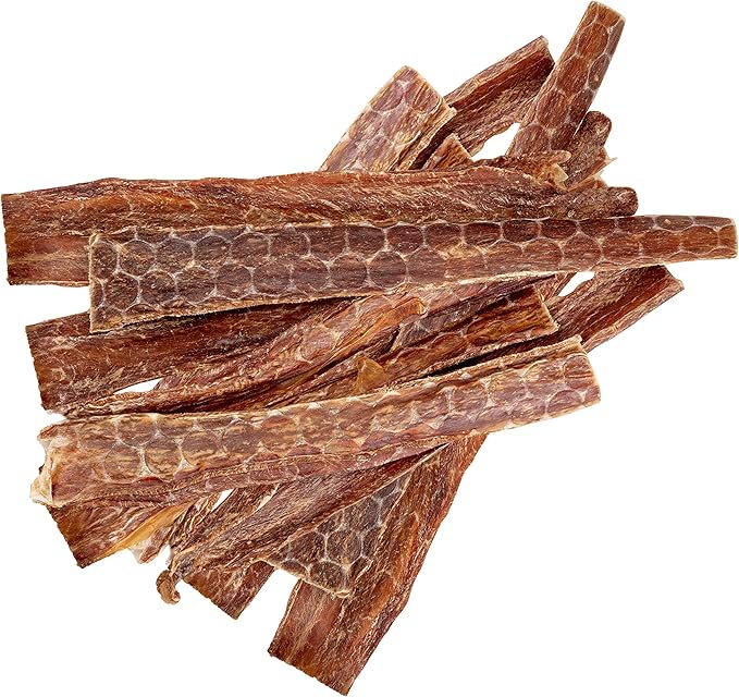 hotspot pets Beef Esophagus Dog Treats Grass Fed with No Added Hormone & Antibiotic All Natural Jerky Dog Treats - (12 Inch - 1 Pound Bag) Dog Chews Rich in Glucosamine & Chondroitin for Joint Health