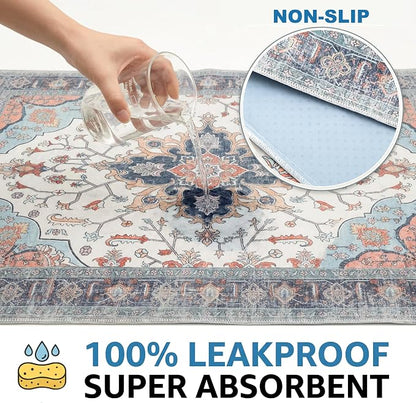 4PACK Washable Pee Pads for Dogs,Great Urine Absorbent Reusable Puppy Training Pads,Waterproof,Leak-Proof & Non-Slip Potty Pads for Whelping,Crate,Playpen,Bed.(Blue Floral,18"x24")