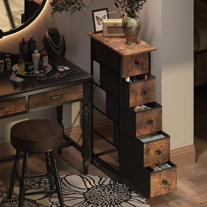 GiftGo Narrow Dresser Vertical Slim Dresser Chest of Drawers Skinny Storage