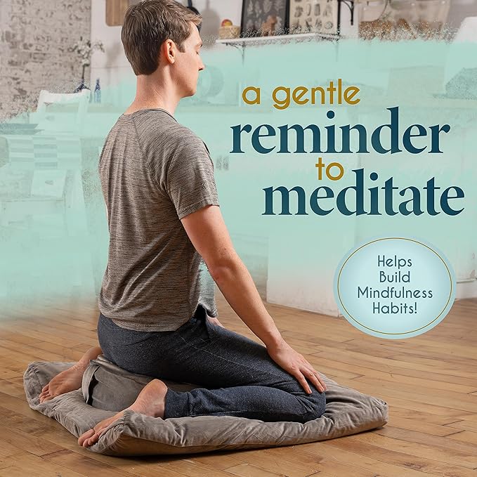 Florensi Meditation Cushion - Comfortable Floor Pillow - Traditional Tibetan Meditation Pillow with Beautiful Velvet Cover - Large Floor Cushion Seating for Adults - Premium Yoga Buckwheat Bolster