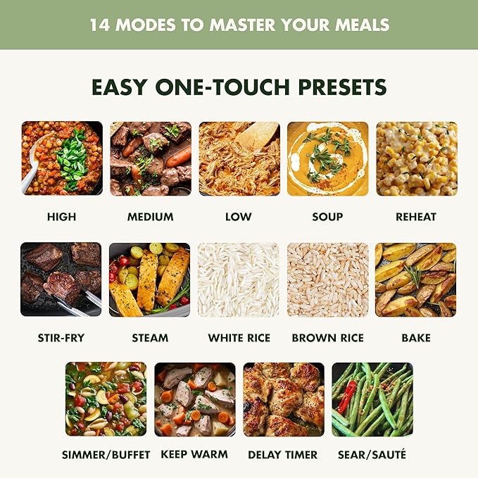 GreenPan Elite 14-in-1 Nonstick 6QT Electric Slow Cooker, PFAS-Free Ceramic