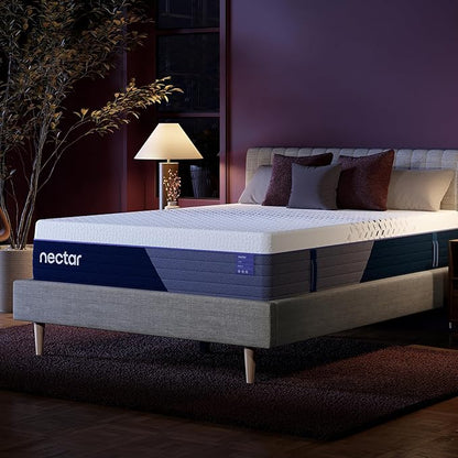 Nectar Luxe Hybrid 14” Full Mattress - Medium Firm - Memory Foam & Innerspring Coils - Cooling Fibers - 3” Pressure Relief Layer - Mattress in a Box - 365-Night Trial & Forever Warranty