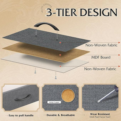 WLIVE Fabric Dresser for Bedroom, Tall Dresser