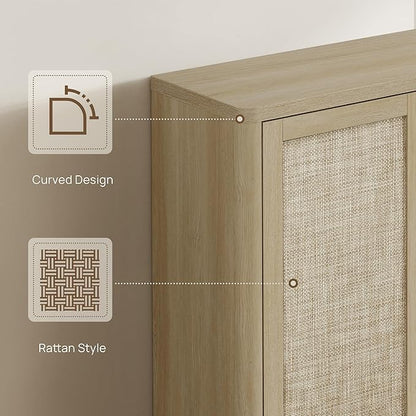SICOTAS Rattan Shoe Storage Cabinet