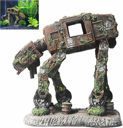 fazhongfa Fish Tank Decorations Star Wars Aquarium Accessories Small to Large Fish Tank Resin Decor for Betta Goldfish Hideouts Cave Hide Ornament Backgrounds (at-Large)