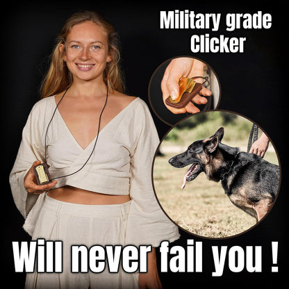Mythrojan Brass and Steel Pet Training Clicker Puppy Dog Training Cricket Clicker U.S. Engraved WII Military Gear Metal Clicker