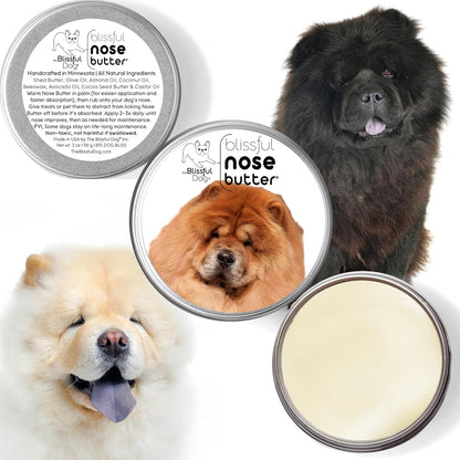 The Blissful Dog Chow Nose Butter for Dry, Cracked Skin, Lick-Safe Dog Nose Balm with Moisturizing Shea Butter, Almond, Olive, and Essential Oils, Pet Supplies, Uncented, 2 oz.