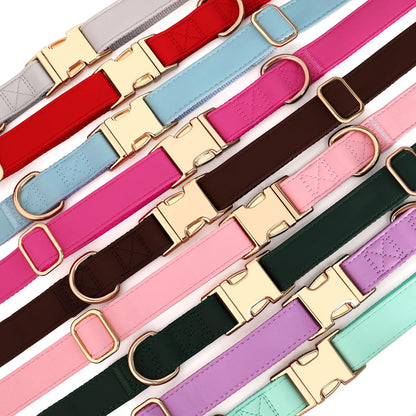 PET ARTIST Soft PU Leather Dog Collar, Bright & Classic Pink Dog Collar with Quick Release Rose Metal Buckle, Adjustable Nylon Padded Durable Pet Collars for Small Dogs Girl, Neck Fit 9-14"