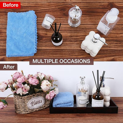 Acrylic Tray 5mm Thicken 10x5'' Decorative Serving Tray for Bathroom, Toilet Tank, Sink Countertop, Living Room,Dresser, Coffee Table