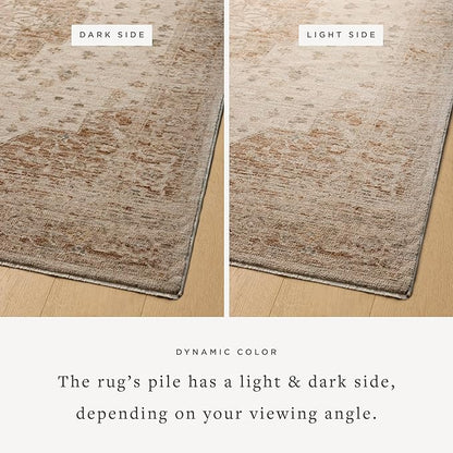 Loloi Magnolia Home by Joanna Gaines Junie Collection JUE-04 Natural/Clay 11'-6" x 15'-7", .38" Pile Height, Area Rug