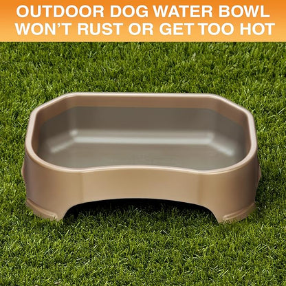 Neater Pet Brands Large Water Bowl for Dogs, Outdoor Dog Water Bowl (1.25 Gallon Extra-Large Capacity), Big Trough Style Food Dish for Indoors or Outside, No Spill Large Dog Bowls, Champagne