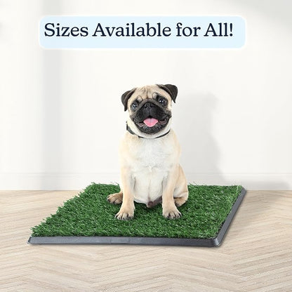 PETMAKER Artificial Grass Puppy Pee Pad for Dogs and Small Pets, 16” x 20” | Reusable 4-Layer Turf Pads for Dogs with Tray, Indoor and Outdoor Fake Grass Potty, Pet Housebreaking Supplies