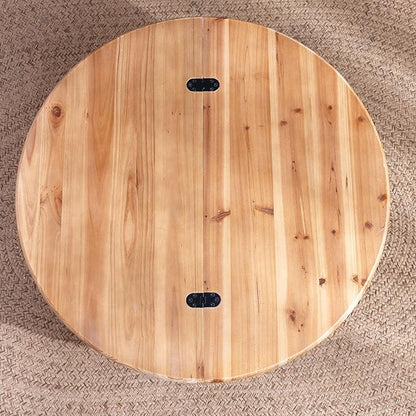 30.3" Round Wooden Coffee Table with Hidden Storage,Modern Rustic Centerpiece for Living Room,Natural Finish