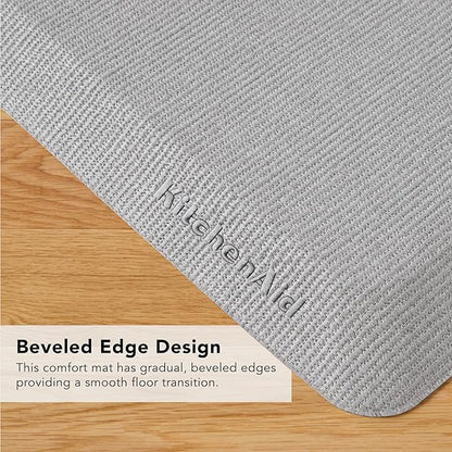 KitchenAid Gourmet Series Kitchen Comfort Gel Mat, Solid Basketweave, Matte Grey, 20"x39"
