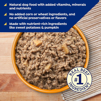 Nature's Recipe Grain Free Beef, Sweet Potato, and Pumpkin Recipe Wet Dog Food, 13 oz. Can, 12 Count