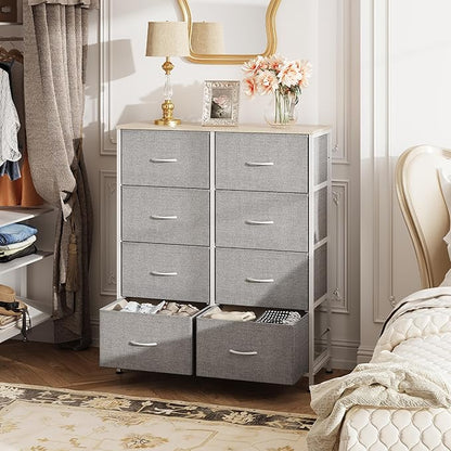 WLIVE Fabric Dresser for Bedroom, Tall Dresser