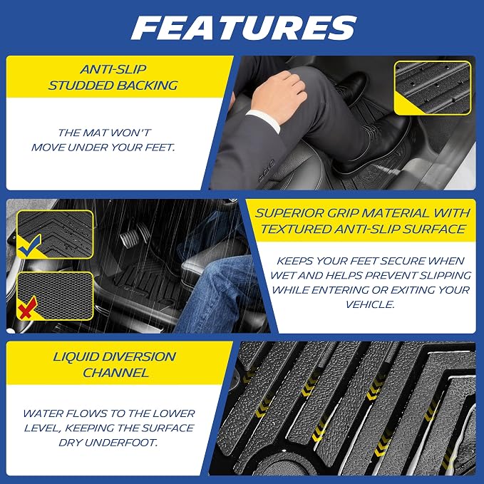 Michelin Vehicle Mats, Premier Series All-Weather TPE Custom Fit Liner for Toyota RAV4 Hybrid 2026-2027 Floor Mats (5 Piece)