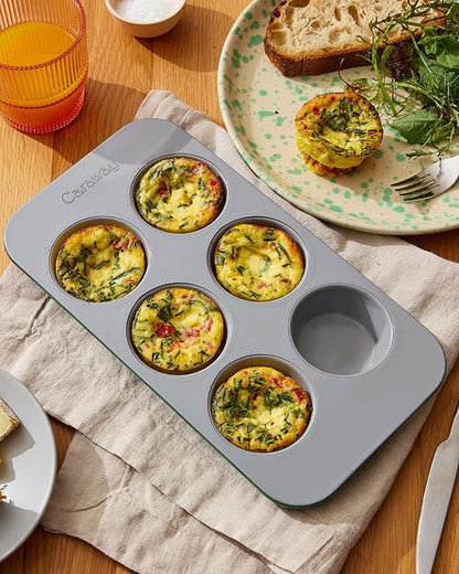 Caraway Nonstick Ceramic 6 Cup Muffin Pan – Non-Toxic, PTFE & PFOA Free – Oven