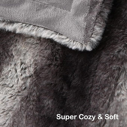 Electric Heated Blanket Throw Size 50"x60", Fast Heating Throw, Plush Faux Fur