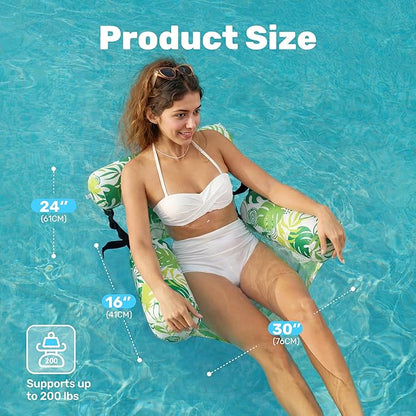 SLOOSH Inflatable Pool Floats Adult,2 Packs Floating Lounge Chairs,Blow up Pool Noodles for Adult Heavy Duty,Floating Chair for Party Summer Water Beach Lake Fun