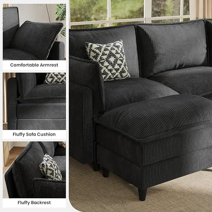 Apicizon Modular Sectional Sofa Single Seat, Black