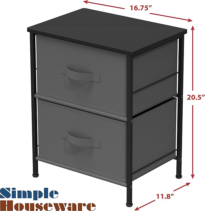 SIMPLE HOUSEWARE 2 Tier Night Stands Dresser