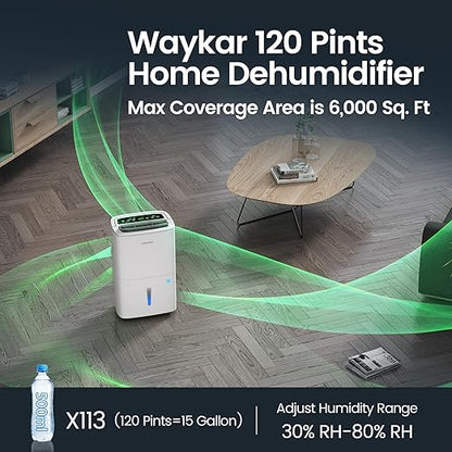 Waykar 120 Pints 2025 Energy Star Home Dehumidifier