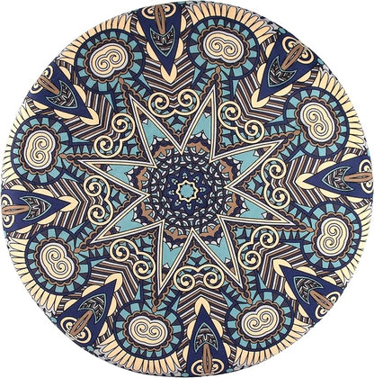 Sigmat Memory Foam Seat Cushion Anti-Slip Soft Round Stool Cushion Chair Pad 13 Inch Geometric