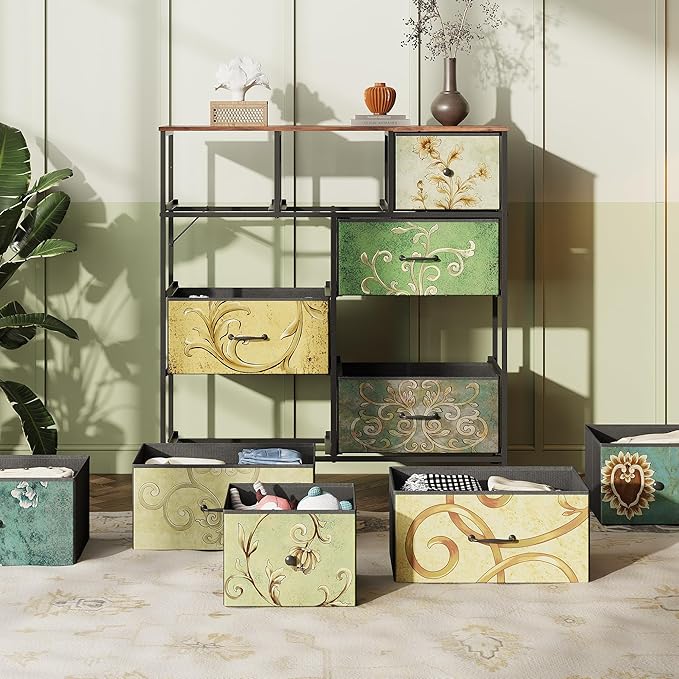 WLIVE Tall Dresser for Bedroom, Fabric Dresser Storage Tower, Chest of Drawers