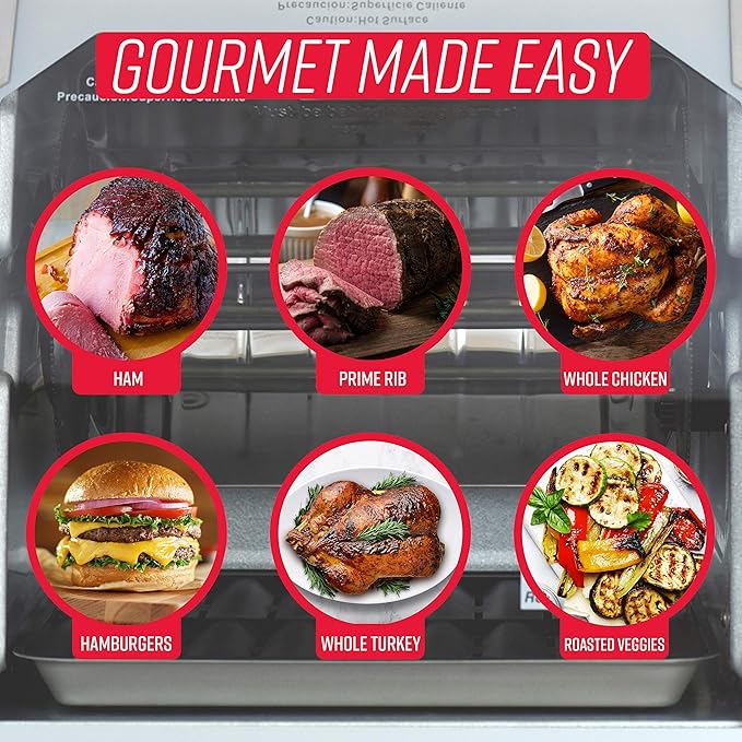 Ronco Digital Rotisserie Oven, Platinum Digital Design, Large Capacity