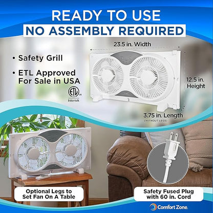 Comfort Zone 9-Inch Window Fan
