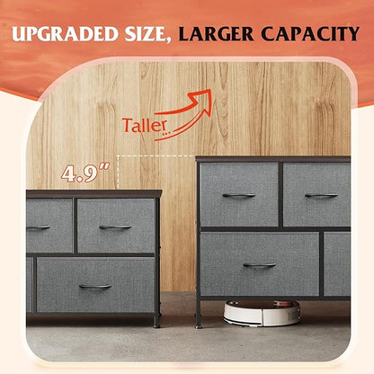 WLIVE Dresser for Bedroom with 5 Drawers, Long Storage Tower Organizer Unit