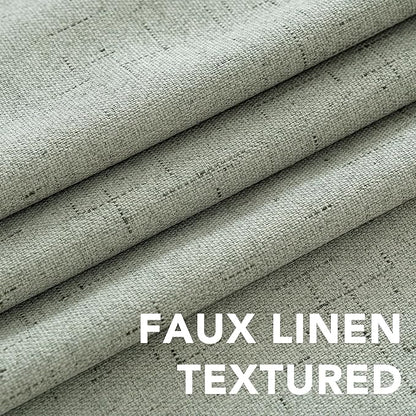 H.VERSAILTEX Linen Blackout Curtains 45 Inches Long 100% Absolutely Blackout
