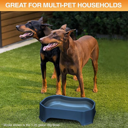Neater Pet Brands Extra Large Water Bowl for Dogs, Outdoor Dog Water Bowl (2.25 Gallon Extra-Large Capacity), Big Trough Style Food Dish for Indoors or Outside, No Spill Large Dog Bowls, Dark Blue